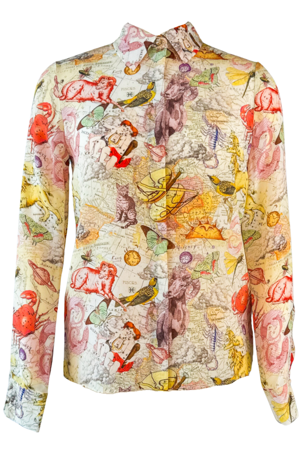 Alice + Olivia Silk Zodiac Print Button Down Shirt – Zak and