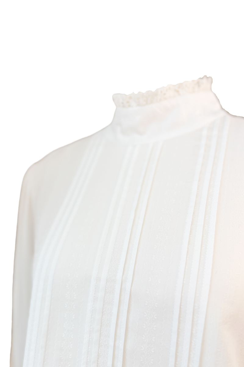 See By Chloé Mock Neck Embroidered Peplum Blouse