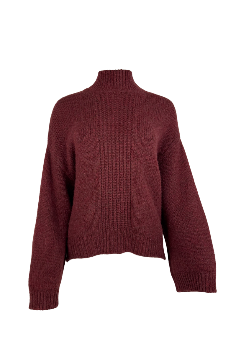 3.1 Phillip Lim Deep Burgundy Zipper Sweater