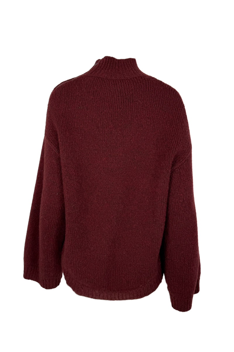 3.1 Phillip Lim Deep Burgundy Zipper Sweater