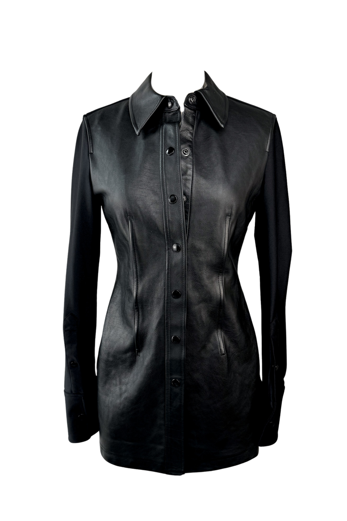 Alexander Wang Calfskin Long Sleeve Shirt With Boning