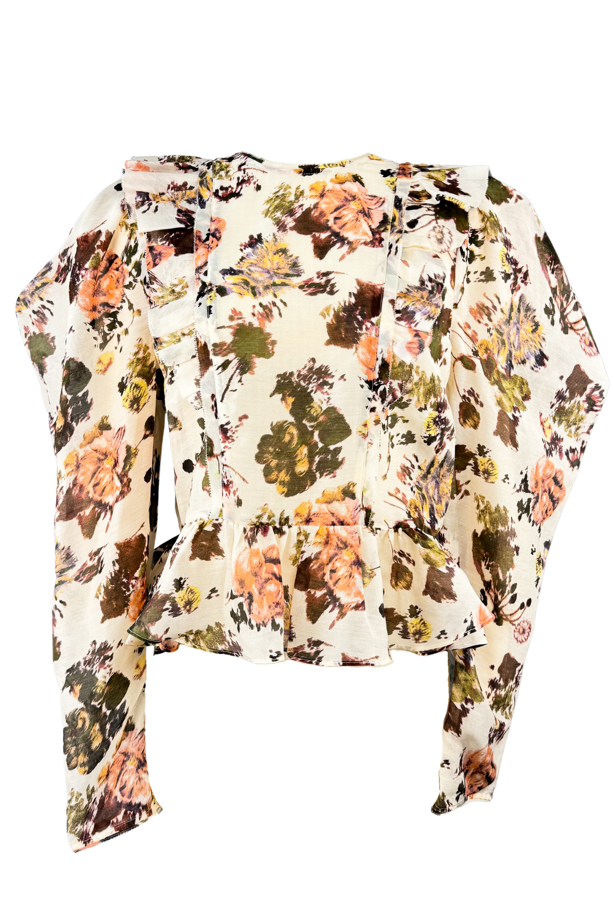 Ulla Johnson Floral Sheer Long Sleeve Blouse