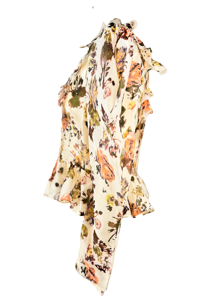 Ulla Johnson Floral Sheer Long Sleeve Blouse