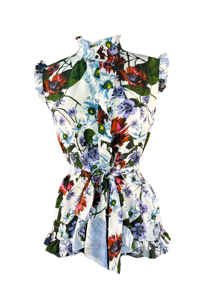 ERDEM Sleeveless Floral Blouse